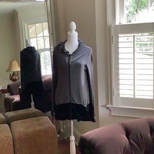 Logo by Lori Goldstein. Zipper,front ,hooded tunic